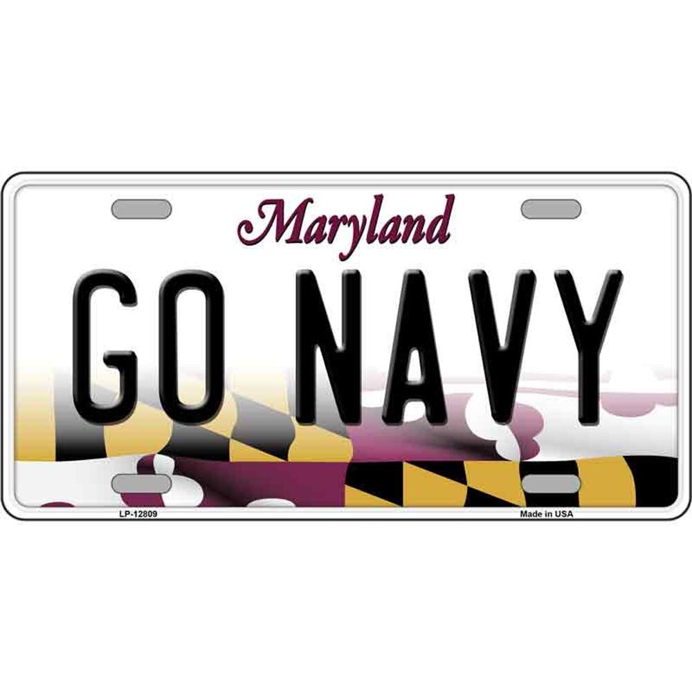 NCAA Go Navy Metal License Plate Midshipman Auto Truck Military Wall New USA